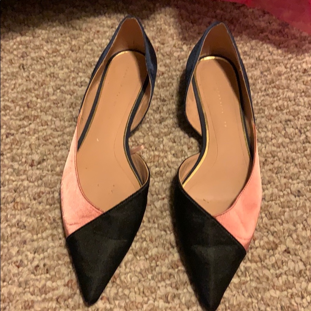 Satin multi colored flats
